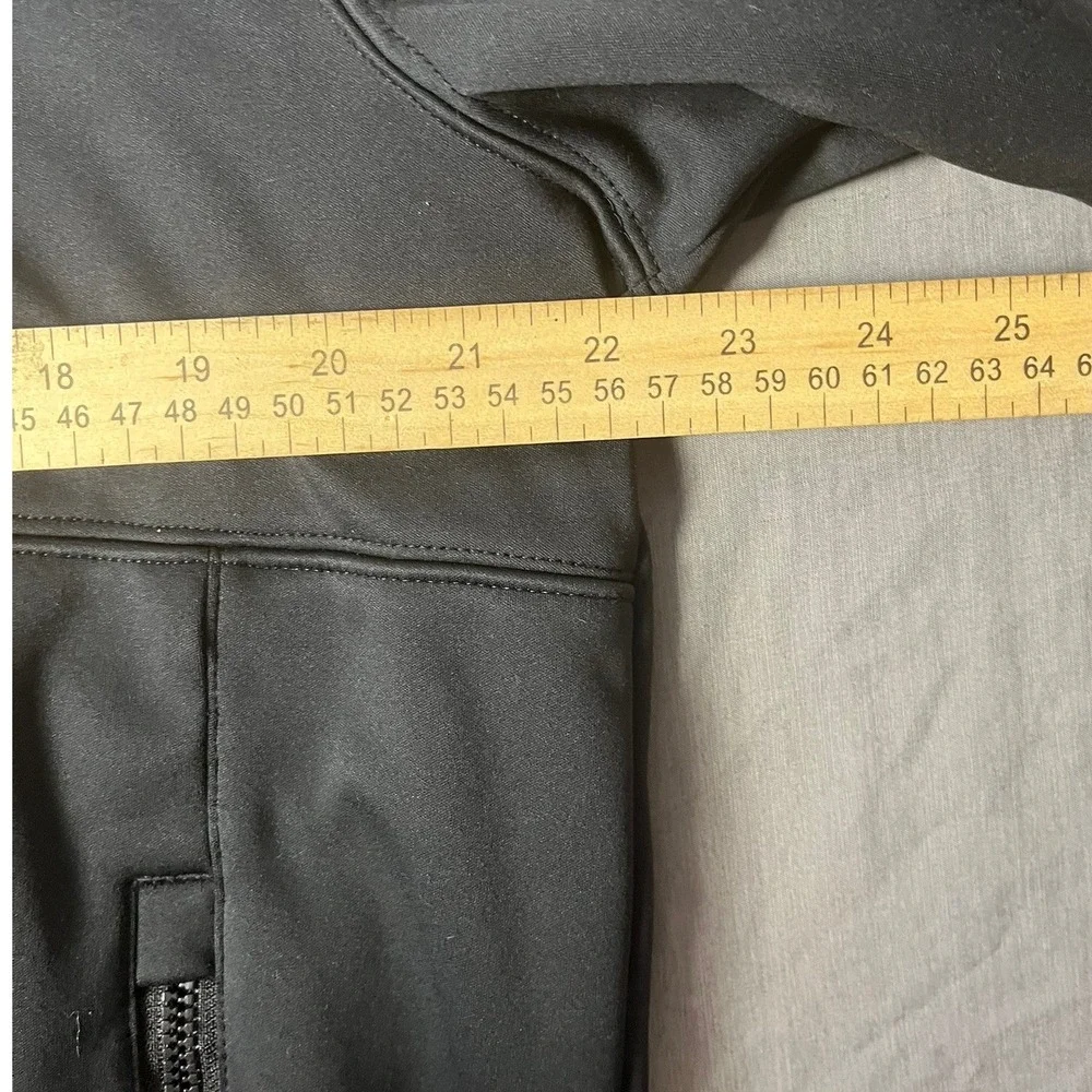 Swiss Tech Jacket Mens M Softshell Hoodie Black Full Zip Fleece Lined EUC